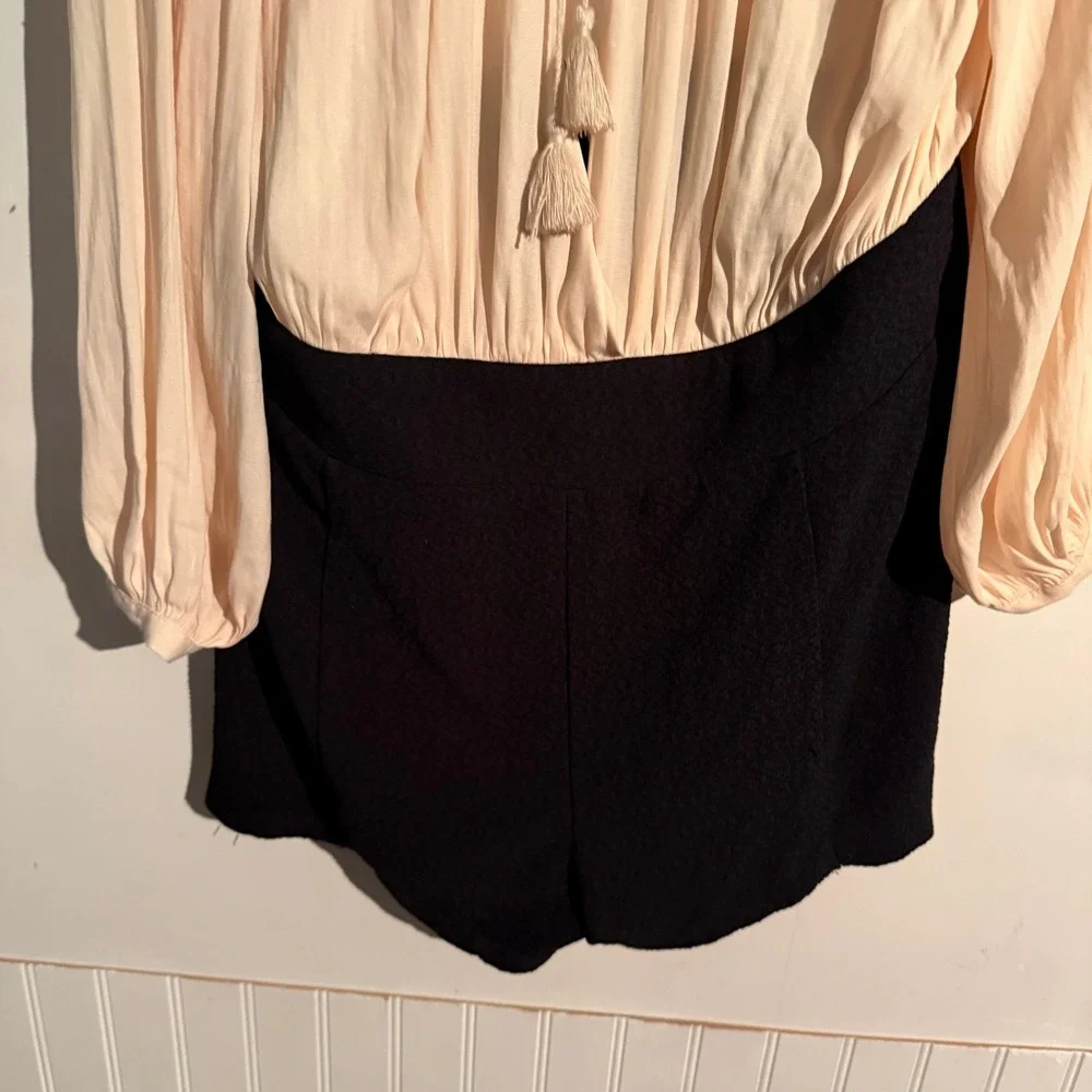 Free‎ People Size 12 Aida Romper Balloon Puff Sleeve Boho Indie